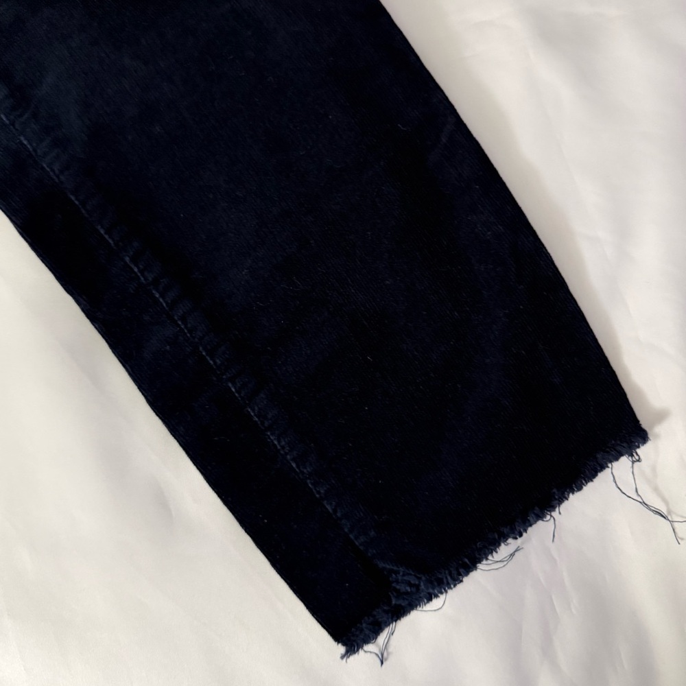 Talbots Flawless Five-Pocket Petites Navy Slim Ankle Frayed Hem Corduroy Pants - Picture 9 of 10